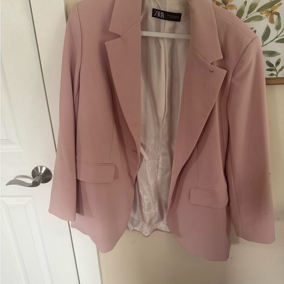 Zara Women's Blush Pink Suit Jacket - Picture 1 of 2